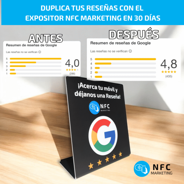 Expositor NFC Reseñas Google