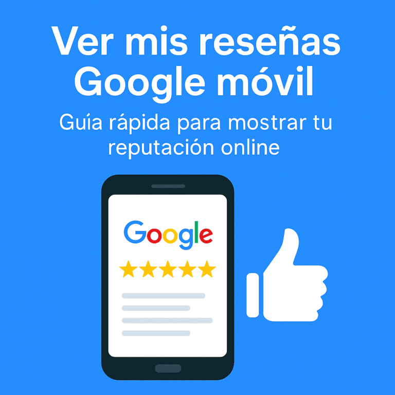 Ver mis reseñas Google móvil, aparece un móvil con 5 estrellas