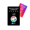 Tarjeta NFC Personalizada Ideal, aparece la tarjeta para reseñas, como para Instagram