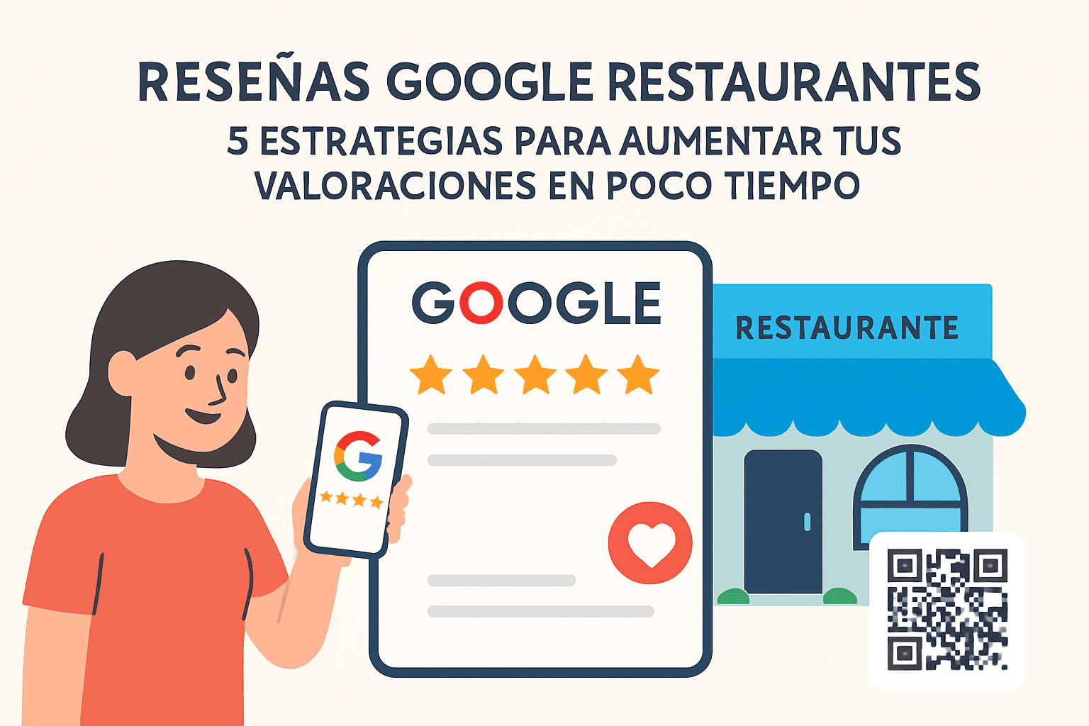 reseñas Google restaurantes, aparece una persona mirando google reseñas