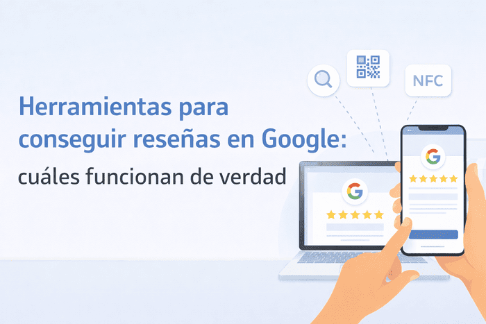 Herramientas para conseguir reseñas en Google, aparece un ,móvil